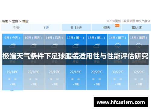 极端天气条件下足球服装适用性与性能评估研究