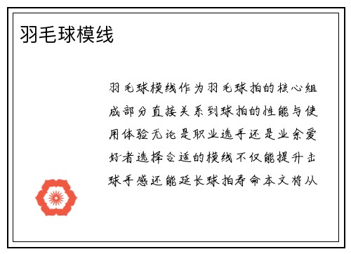 羽毛球模线